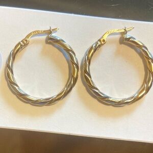 10K Two-Toned Gold Hoop Earrings